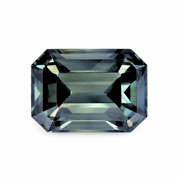 5.97 Carat Natural Unheated Green Sapphire Emerald Cut Loose Gemstone