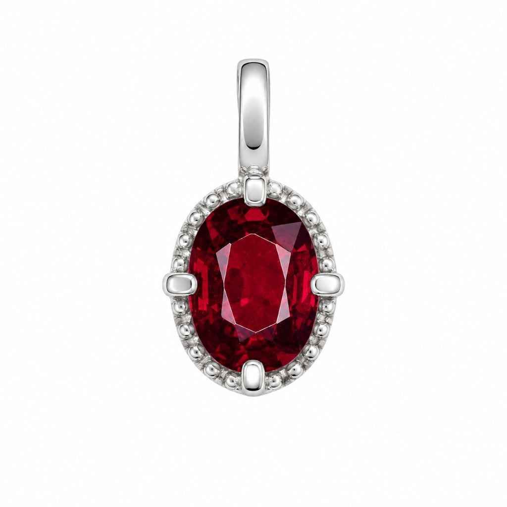 Rhodolite Pendant Silver - 3.00 Carat Garnet Elegance