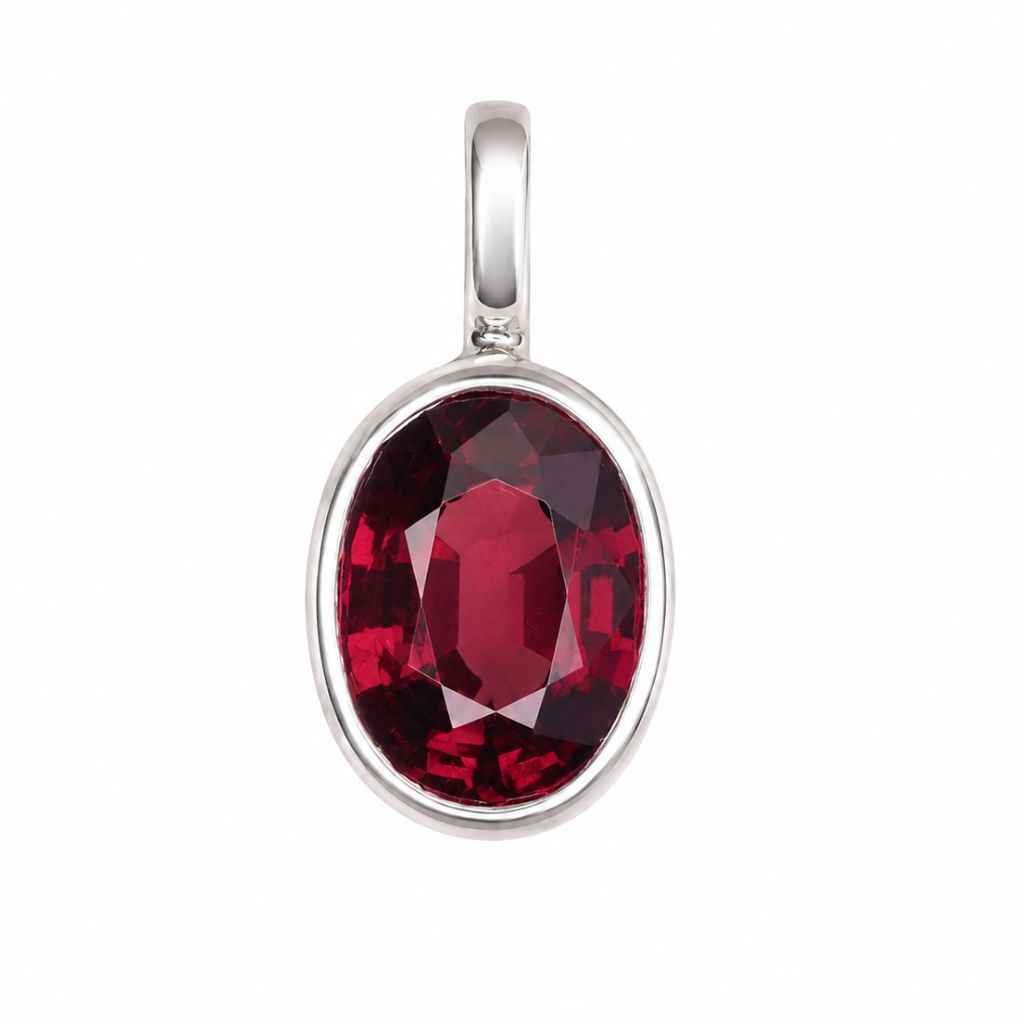 2.95 Carat Rhodolite Garnet Pendant in 925 Sterling Silver | Made in Thailand