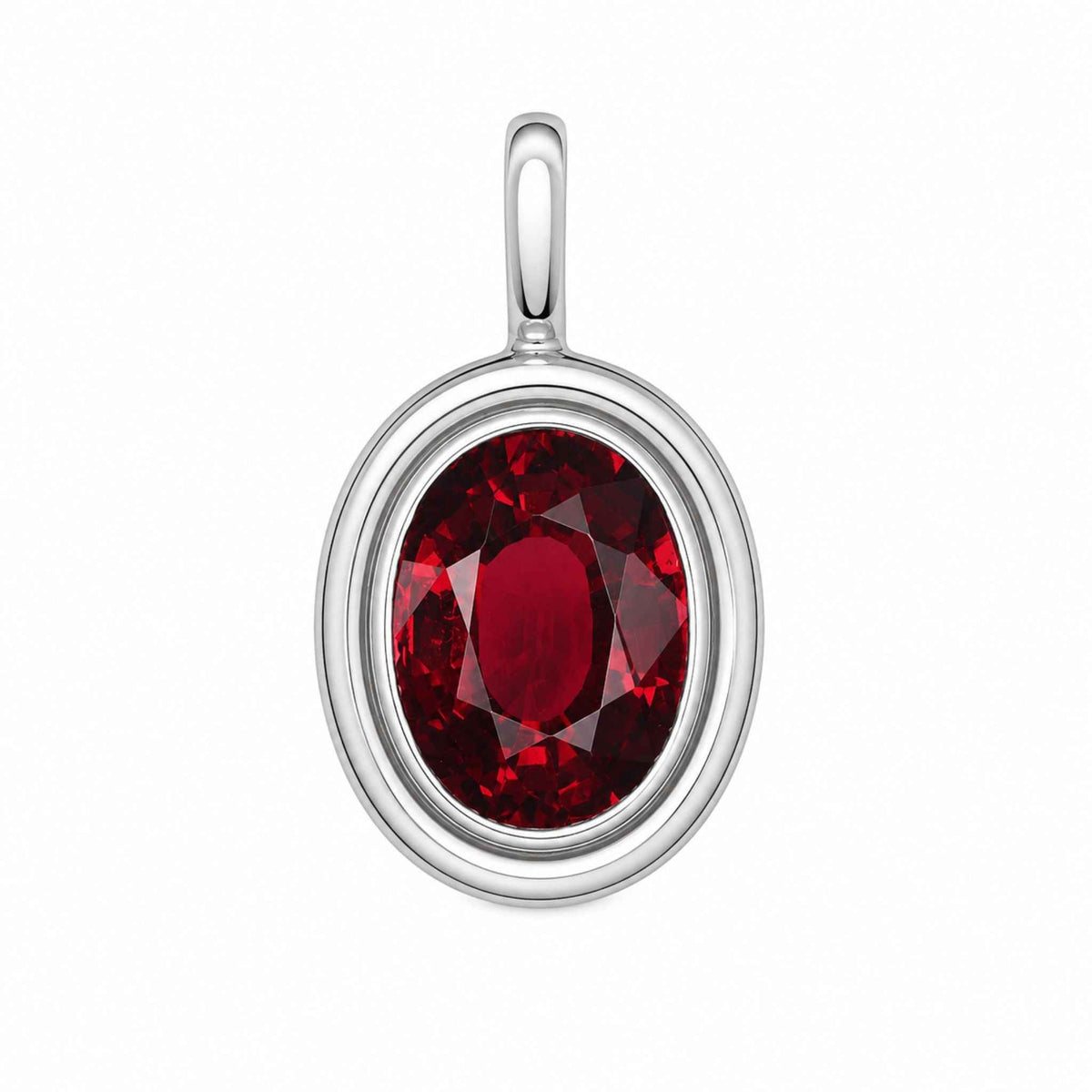 Handmade 3.02 Carat Rhodolite Garnet Pendant in Silver