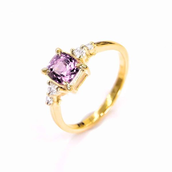 Captivating Pink Spinel Diamond Ring: Handmade Elegance in 14K Gold