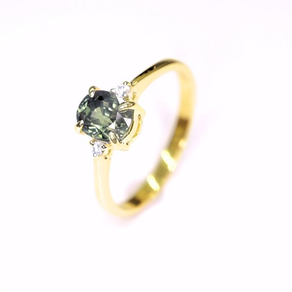 Enchanting 1.20ct Green Sapphire Engagement Ring