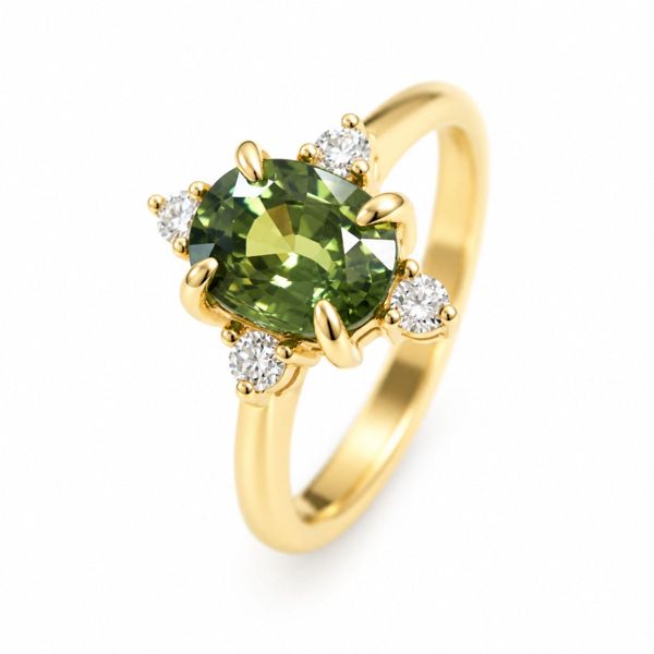 The Sofia | Unique Green Sapphire Engagement Ring Thailand