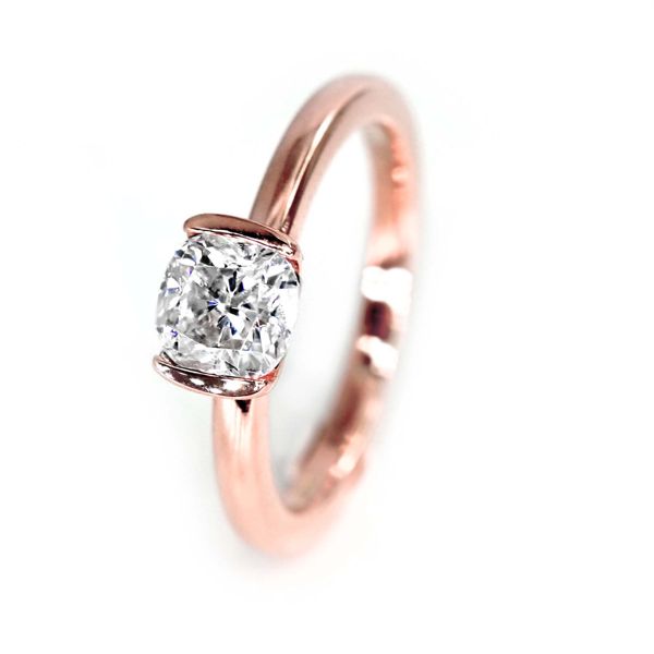 Cushion Moissanite Engagement Ring | The Rochalia Cushion in 14k Gold