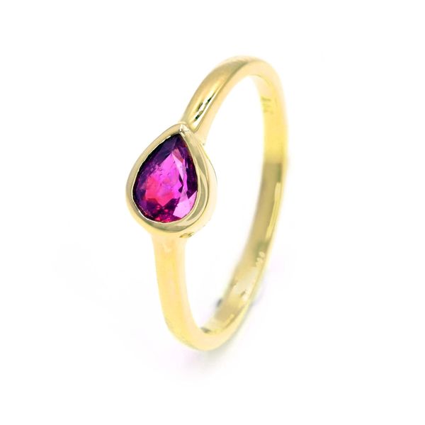Enchanting Ruby Stack Bezel Ring Elegance in Handmade 14K Gold