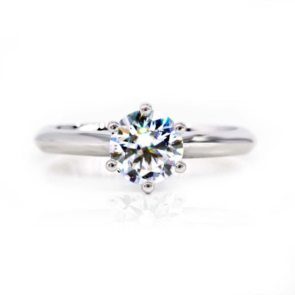 Moissanite Ring Silver: Brilliant Star Engagement Ring